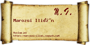 Marozsi Ilián névjegykártya